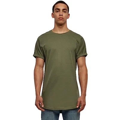 Afbeelding van Urban Classics LONG Shaped Turnup Tshirt basic, Heren, Maat: XXL, Olive