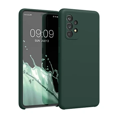 Afbeelding van kwmobile telefoonhoesje geschikt voor Samsung Galaxy A52 / 5G A52s Hoesje met siliconen coating Smartphone case in mosgroen