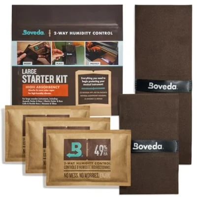 Afbeelding van Boveda Muziek High Absorbency grote Starter Kit (2) 49% RH Ideale twee weg vochtigheidsregeling Voor EXTREME VOCHTIGHEID KLIMATEN ALLEEN gitaren en andere