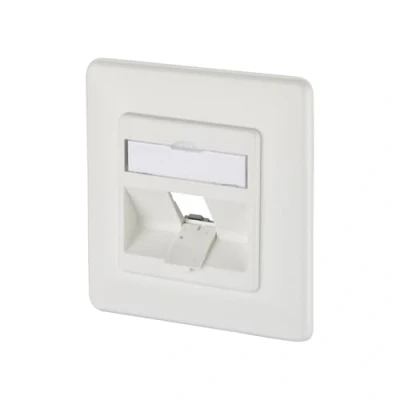 Afbeelding van Metz Connect 130B20D11002KE Netwerkdoos Inbouw (in muur) Inzet met centraalstuk en frame Zonder connectoren 1 poort Zuiver wit (RAL 9010)