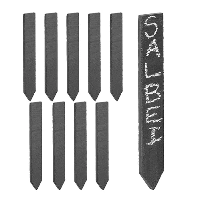 Afbeelding van Relaxdays plantenlabels set van 10, tuin &amp; moestuin, plantenstekers om te beschrijven, 20 x 3 cm, leisteen, antraciet