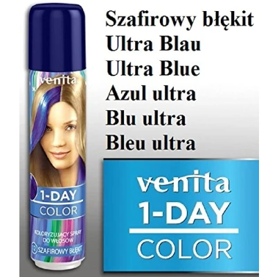 Afbeelding van Venita, Haarkleur, 1 Daagse Kleurspray Sapphireue 50Ml (Szafirowy Błękit)