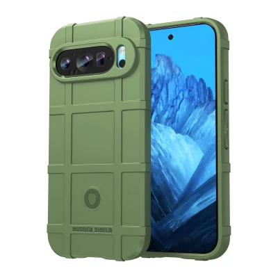Afbeelding van Google Pixel 9 Hoesje Siliconen en TPU (zacht) iMoshion Backcover/Softcase Donkergroen Telefoonhoesje Shockproof/Valbescherming