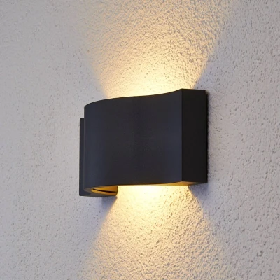 Afbeelding van Lucande LED buitenwandlamp Jace, grafiet