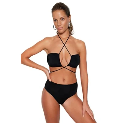 Afbeelding van Trendyol Paars Bikinibroekje Met Hoge Taille En Normale Pijpen Tbess21Ba0387