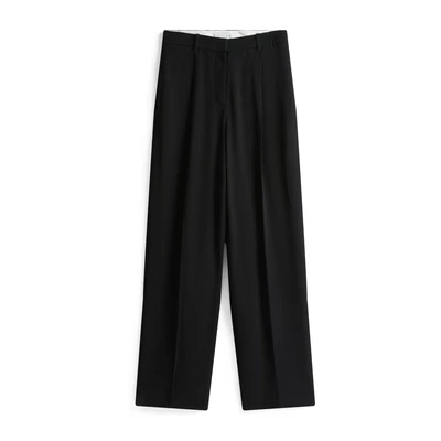 Afbeelding van Tommy Hilfiger Relaxed Straight Broek, Dames, Maat: 34, Black