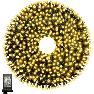 Afbeelding van Cheqo® Kerstboomverlichting Micro Clusterverlichting Kerstlampjes LED Verlichting Kerstverlichting voor Binnen en Buiten 800 16 Meter Warm Wit