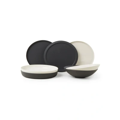 Afbeelding van Villeroy &amp; Boch Serviesset La Boule Zwart / Wit 7 Delig