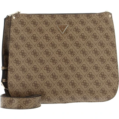 Afbeelding van GUESS Schoudertas Meridian Shoulder Bag Latte Logo Lichtbruin