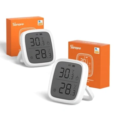 Afbeelding van SONOFF SNZB 02D Mini ZigBee temperatuur en vochtigheidssensor, hygrometerthermometer voor binnen, LCD scherm, compatibel met Alexa/Google Home, 2 stuks
