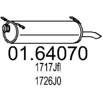 Afbeelding van MTS 01.64070 Einddemper 870mm CITROËN: Xantia Hatchback