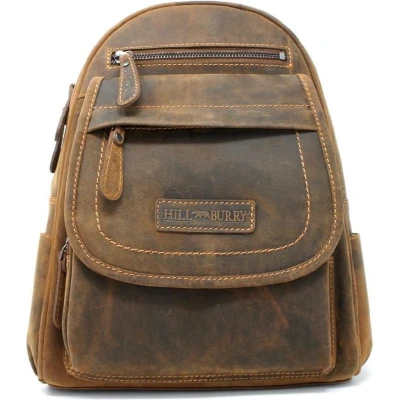 Afbeelding van Hillburry tas Leren Rugzak/rugtas Buffel leer/vintage leer Bruin / Cognac