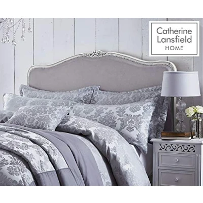 Afbeelding van Catherine Lansfield Damast jacquard, zilverkleurig, polyester, zilver, Pillowsham