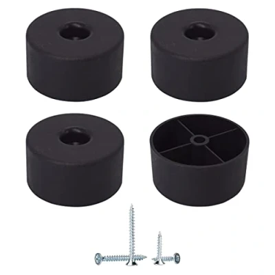 Afbeelding van SKIR&#039;CO (Pack van 4 stuks zwarte kunststof meubelpoten, hoogte 25 mm, ronde Ø 50 mm schroeven inbegrepen (4)