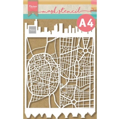 Afbeelding van Marianne D Craft Stencil Slimline Stad PS8098 A4