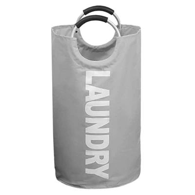 Afbeelding van QUVIO Wasmand met handvaten LAUNDRY Lichtgrijs