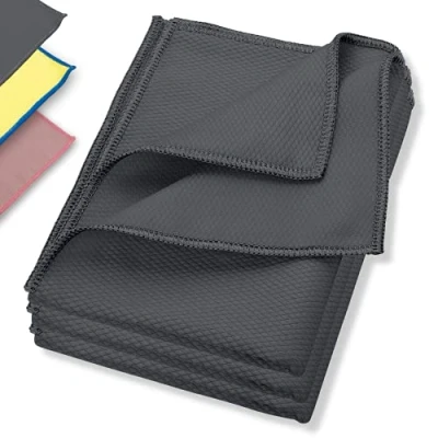 Afbeelding van ELEXACLEAN Raamdoek, streepvrij, premium microvezel glaspoetsdoek, voor binnen en buiten (3 stuks, 60 x 40 cm, antraciet/donker grijs)