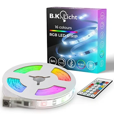 Afbeelding van B.K.Licht LED strip USB RGBIC Strip, 5 m, mit Farbwechsel (1 stuk)