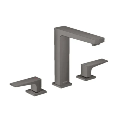 Afbeelding van Hansgrohe wastafelmengkraan 160 metropol 3 gats geborsteld zwart chroom 32515340