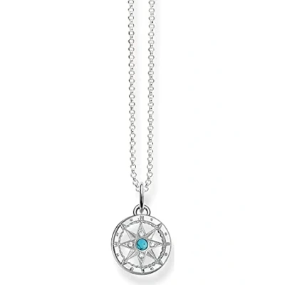 Afbeelding van THOMAS SABO Dames ketting met hanger 925 zilver Zirkonia wit briljant geslepen 42 cm SCKE150057, cm, Sterling zilver,