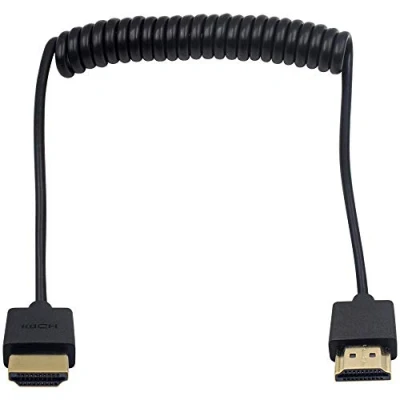 Afbeelding van Duttek HDMI naar opgerolde kabel, extreem dunne man mannelijke verlengkabel voor 3D en 4K Ultra HD tv stick, 2.0 verlengconverter (HDMI verlenging) (1,2 m)