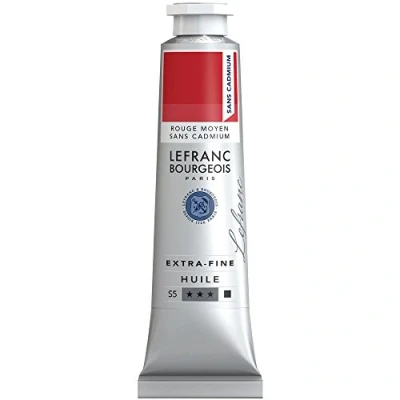 Afbeelding van Lefranc Bourgeois 405056 Extra fijne olieverf met hoogwaardige kunstenaarspigmenten, lichtecht, verouderingsbestendig 40ml Tube, Cadmium Free Red Medium