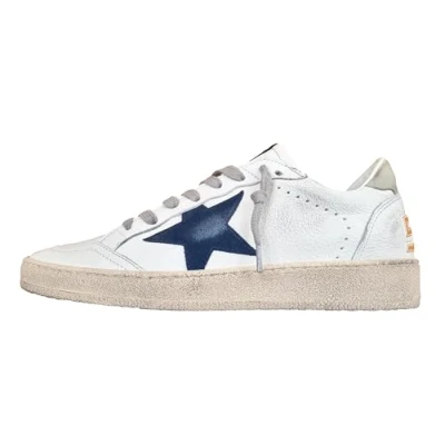 Afbeelding van Leather Upper Low Top Sneakers with Lace up Closure and Round Toe