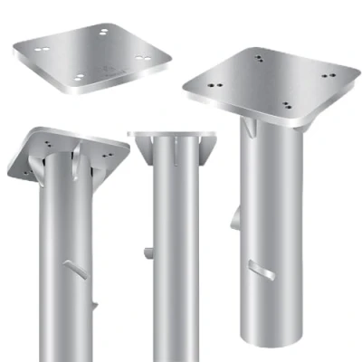Afbeelding van KESSER® Metalen Universele Grondplaat Parasolvoet voor Parasol Verkeerslichtparaplu Slingerparaplu Grondanker, Incl. Handschoenen 16 x cm Zilver