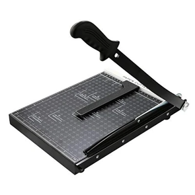 Afbeelding van COOCHEER A4 papiersnijder, fotosnijder, professionele hefboomsnijder, papiersnijmachine, snijapparaat, bindapparaat, schrootmachine voor school en kantoor, zwart