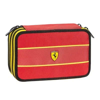 Afbeelding van Ferrari Gevuld Etui, Cavallino Rampante (3 ritsen) 20 x 13 7 cm Polyester
