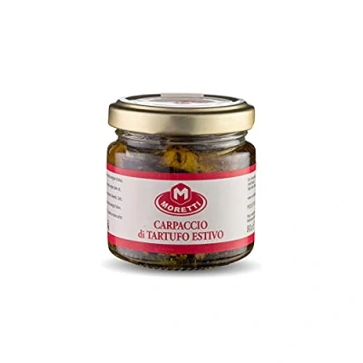 Afbeelding van Moretti® Frisse Carpaccio van Zomertruffel Gesneden Zwarte Truffel Verpakt in olie glazen pot 80g Geproduceerd Italië (1)