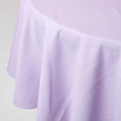 Afbeelding van Homescapes 100% katoenen tafelkleed, 180 cm rond, lila