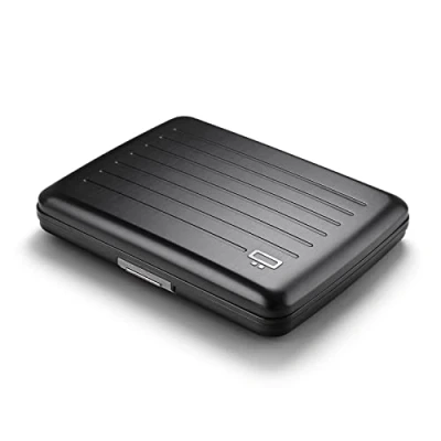 Afbeelding van ÖGON DESIGNS V2 Smart Case Large portemonnee van aluminium kaarthouder voor 10 kaarten, bonnetjes en tickets, Zwart, RFID