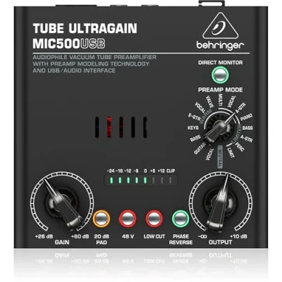 Afbeelding van Behringer MIC500USB Tube Ultragain Studio preamps
