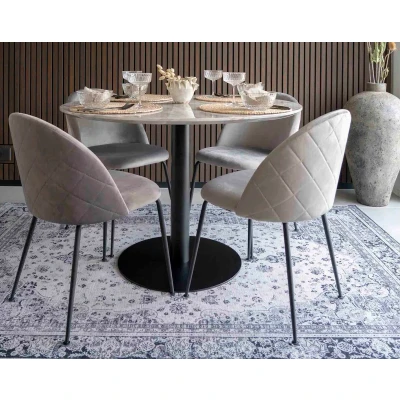 Afbeelding van Giga Meubel Eettafel MDF Wit Ã ̃110cm Zwart Onderstel Bolzano