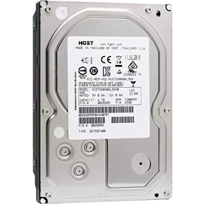 Afbeelding van HGST Ultrastar 7K4000 HUS724040ALS640 4 TB 3,5 inch interne harde schijf (gecertificeerd gereviseerd)
