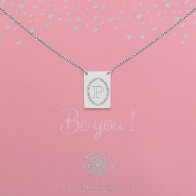 Afbeelding van Heart to Get Zilveren Kettingen Initaal P Letter ketting Initialen Plaatje met initiaal en krans