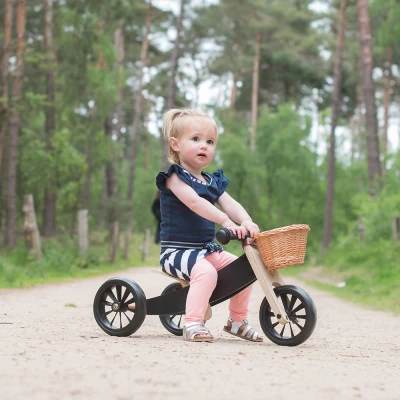 Afbeelding van Loopfiets vanaf 1 jaar Smart Bike 4in1 zwart inclusief stuurmandje Bandits and Angels