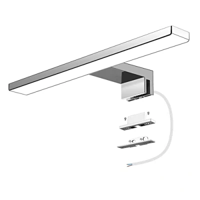Afbeelding van Aourow LED spiegellamp 5W 500 lumen, badkamerspiegellamp koel wit 6000K,badkamerlamp RVS IP44 waterdicht voor spiegels,geen flikkering kastverlichting 230V de badkamer,productlengte: 30cm