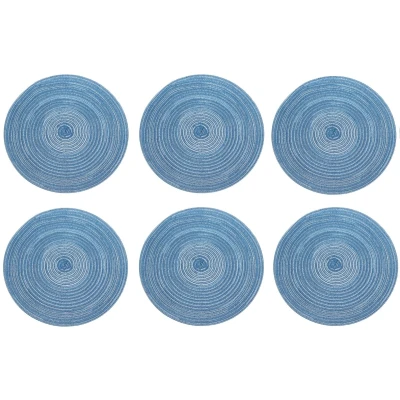 Afbeelding van Krumble Placemat rond Blauw/grijs Set van 6