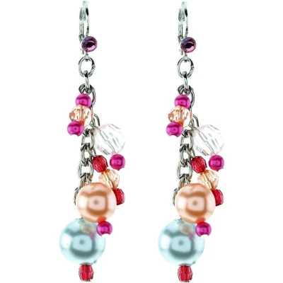 Afbeelding van Behave Oorhangers met multi color parels en kraaltjes