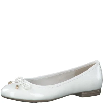 Afbeelding van MARCO TOZZI Damesballerina&#039;s, blokhak, zacht Feel ME voetbed, ideaal voor business en vrije tijd, Ivory Patent, 40 EU