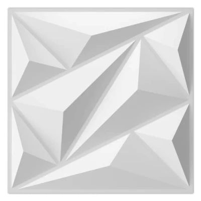 Afbeelding van Art3dwallpanels 33 stuks 3D wandpanelen van pvc voor binnenwanddecoratie wit 30x30cm