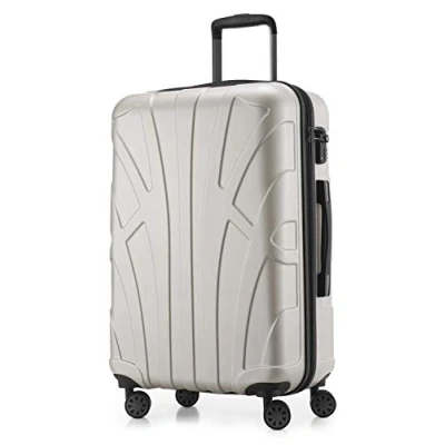 Afbeelding van Suitline harde koffer trolley check in bagage, TSA, 66 cm, ca. 58 liter, 100% ABS mat wit