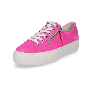 Afbeelding van Paul Green Sneakers laag, Dames, Maat: 43, Samtziege flamingo Leer