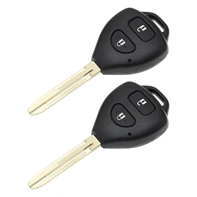 Afbeelding van 2 STKS Autosleutel Case met Uncut Key Blade Compatibel RAV4 Auris Corolla Hilux Avensis Knop Sleutelhanger Shell Behuizing Vervanging Sleutel Cover