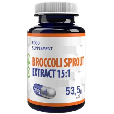 Afbeelding van Broccoli Sprout Extract 7500mg Equivalent (500mg van 15:1 Extract) 90 Vegan Capsules