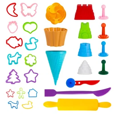 Afbeelding van Genio Kids Sensorisch Zand Gereedschapset 30 Stuks Kneedgereedschap, Klei Gereedschap en Deegaccessoires voor Modelleren Boetseren Kinderen