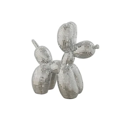 Afbeelding van Decoratieve figuren Home ESPRIT Zilverkleurig Hond 26 x 12 cm