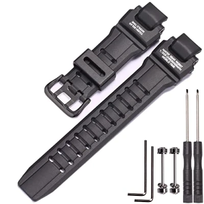 Afbeelding van MCXGL Rubberen band compatibel met Casio GW 4000 GA 1000 A1000 horloge vervanging hars heren sport waterdichte zwarte armband
